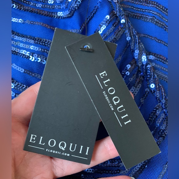 NWT Eloquii Blue Sequin Pants - Picture 5 of 9